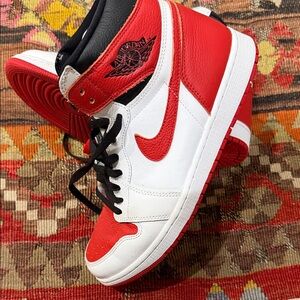 Nike Air Jordan High Red and White Shoes